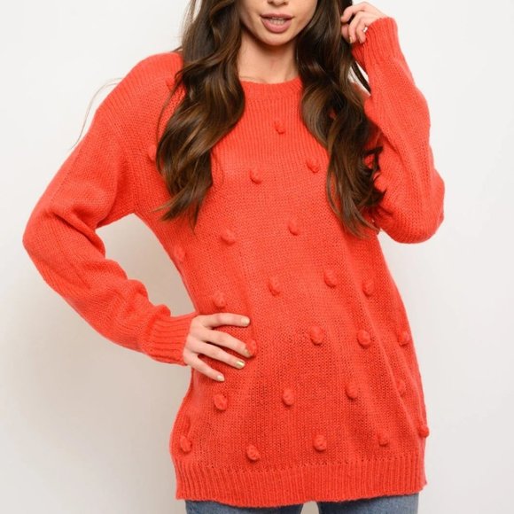 Three Cheers Pom-Pom Knit Loose-Fit Sweater - Picture 4 of 8